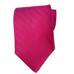 Lauren Ralph Lauren Red USA Made 100% Silk Herringbone Red Mens Neck Tie Necktie